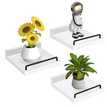 Prateleira flutuante RYOFOBETTO Small Farmhouse de 6 x 6 polegadas, conjunto de 3 brancos