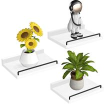 Prateleira flutuante RYOFOBETTO Small Farmhouse de 6 x 9 polegadas, conjunto de 3 brancos