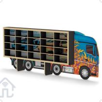 Prateleira Formato Caminhão com 20 espaços Nichos Para Quarto Carrinho Hot Wheels Velozes E Furiosos MDF
