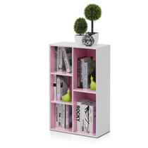 Prateleira Furinno de 5 cubos reversível aberta branca/rosa 11069WH/PI