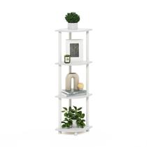 Prateleira Furinno Turn-N-Tube de 4 camadas, canto branco 44 cm H Prateleira Furinno Turn-N-Tube de 4 camadas, canto branco 44 cm H
