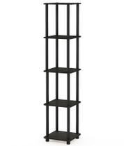 Prateleira Furinno Turn-N-Tube de 5 camadas Corner Square Espresso
