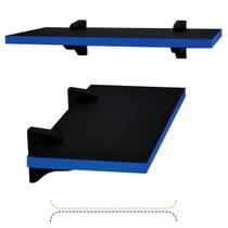 Prateleira Grande 65cm MDF Preto Decoração Sala Quarto Gamer Escritório