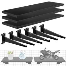 Prateleira Gridwall Alffun 3 peças com suportes de metal 40x15cm de madeira