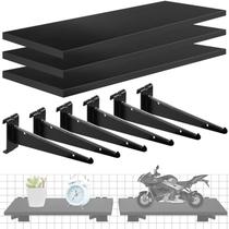 Prateleira Gridwall Alffun 3 peças com suportes de metal 40x20cm de madeira