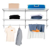 Prateleira Guarda Roupa Modular Smart Cabideiro Closet Armário Arara 120 x 50cm organizador Industrial Aramado de Parede