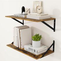 Prateleira Heimlove Deep Floating 61x30 cm, marrom rústico, conjunto 2 Prateleira Heimlove Deep Floating 61x30 cm, marrom rústico, conjunto 2