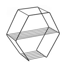 Prateleira Hexagonal em Aço com Pintura Epóxi Preto Fosco 37,5x16,5x37cm - Arthi