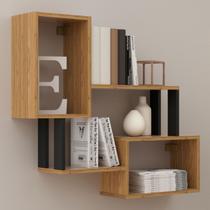 Prateleira Industrial 2 Prateleiras 100% Mdf Freijó/Preto Fosco F25 - Pradel Prateleira Industrial 2 Prateleiras 100% Mdf Freijó/Preto Fosco F25 - Pradel