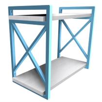 Prateleira Industrial 20x45cm com Suporte Resistente Azul