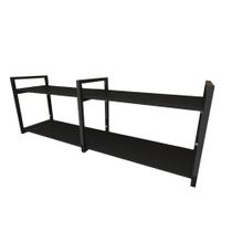 Prateleira industrial aço cor preto 30 cm MDF cor preto modelo indfb04psl