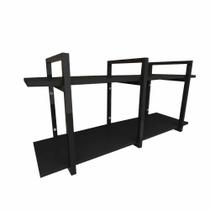Prateleira industrial aço cor preto 30 cm MDF cor preto modelo indfb23psl Prateleira industrial aço cor preto 30 cm MDF cor preto modelo indfb23psl