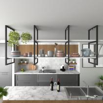 Prateleira industrial cozinha Prateleira de ferro e madeira nicho industrial nichos para cozinha prateleira