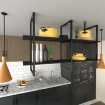 Prateleira industrial cozinha Prateleira de ferro e madeira nicho industrial nichos para cozinha suporte industrial