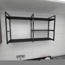 Prateleira industrial cozinha Pratileira Preto estante nicho industrial estante de parede prateleira mdf nichos para cozinha