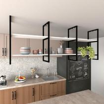 Prateleira industrial cozinha suporte para prateleira industrial nicho industrial nichos para cozinha pratileira mdf