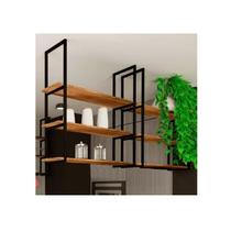 Prateleira Industrial Cozinha Teto Parede Suspensa 68cm Mdf