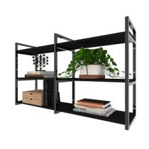 Prateleira industrial moveis escritorio quarto estante infantil planta preto organizador brinquedos