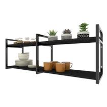Prateleira industrial nichos cozinha preto suporte industrial carrinho moderno suspenso madeira