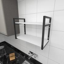 Prateleira industrial para cozinha aço cor preto prateleiras 30 cm cor branca mod ind01bc Prateleira industrial para cozinha aço cor preto prateleiras 30 cm cor branca mod ind01bc