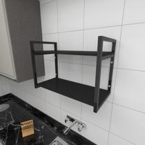 Prateleira industrial para cozinha aço cor preto prateleiras 30cm cor preto modelo ind01pc Prateleira industrial para cozinha aço cor preto prateleiras 30cm cor preto modelo ind01pc
