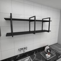 Prateleira industrial para cozinha aço cor preto prateleiras 30cm cor preto modelo ind05pc Prateleira industrial para cozinha aço cor preto prateleiras 30cm cor preto modelo ind05pc
