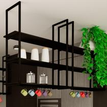 Prateleira Industrial Para Cozinha Teto Parede 60cm PP SF