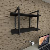 Prateleira industrial para escritório aço cor preto prateleiras 30cm cor preto modelo ind02pes Prateleira industrial para escritório aço cor preto prateleiras 30cm cor preto modelo ind02pes