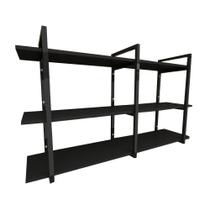Prateleira industrial para Sala aço cor preto prateleiras 30 cm cor preto modelo ind12psl Prateleira industrial para Sala aço cor preto prateleiras 30 cm cor preto modelo ind12psl