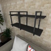 Prateleira industrial para Sala aço cor preto prateleiras 30 cm cor preto modelo ind23psl Prateleira industrial para Sala aço cor preto prateleiras 30 cm cor preto modelo ind23psl