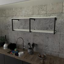 Prateleira industrial suspensa estante parede nicho branco cozinha escritorio sala quarto infantil