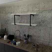 Prateleira industrial suspensa estante parede nicho branco cozinha escritorio sala quarto infantil Prateleira industrial suspensa estante parede nicho branco cozinha escritorio sala quarto infantil