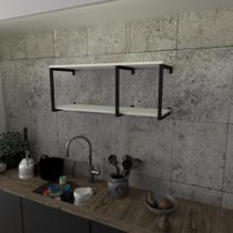 Prateleira industrial suspensa estante parede nicho branco cozinha escritorio sala quarto infantil Prateleira industrial suspensa estante parede nicho branco cozinha escritorio sala quarto infantil