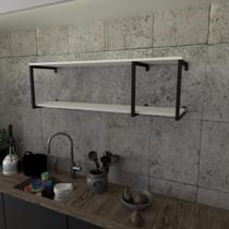Prateleira industrial suspensa estante parede nicho branco cozinha escritorio sala quarto infantil