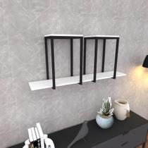 Prateleira industrial suspensa estante parede nicho branco cozinha escritorio sala quarto infantil