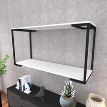 Prateleira Industrial Suspensa Estante Parede Nicho Branco Cozinha Escritorio Sala Quarto Infantil Prateleira Industrial Suspensa Estante Parede Nicho Branco Cozinha Escritorio Sala Quarto Infantil
