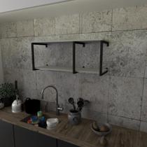 Prateleira industrial suspensa estante parede nicho cinza cozinha escritorio sala quarto infantil