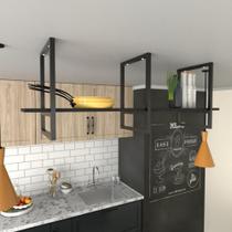 Prateleira Industrial Suspensa Teto Cozinha pratileira prateleira mdf nicho industrial nichos para cozinha prateleira Prateleira Industrial Suspensa Teto Cozinha pratileira prateleira mdf nicho industrial nichos para cozinha prateleira