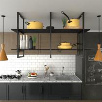 Prateleira Industrial Suspensa Teto Cozinha pratileira prateleira mdf nicho industrial nichos para cozinha Prateleira Prateleira Industrial Suspensa Teto Cozinha pratileira prateleira mdf nicho industrial nichos para cozinha Prateleira