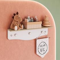 Prateleira Infantil com Cabideiro Encanto Branca e Carvalho Prateleira Infantil com Cabideiro Encanto Branca e Carvalho