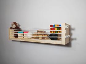 Prateleira Infantil Montessori de Madeira para Brinquedos e Livros - Tricomix Branca