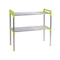 Prateleira inox ajustável multifuncional organizador portátil para cozinha banheiro microondas sapateira rack