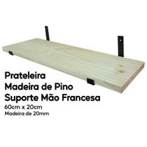 Prateleira Madeira de Pino 60x20 com Mão Francesa