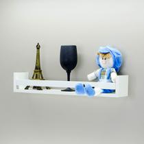 Prateleira MDF branco em U Quarto bebe infantil Apoio 60cm