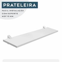 Prateleira MDF decorativa 60x20cm Flutuante com suporte - pratk Prateleira MDF decorativa 60x20cm Flutuante com suporte - pratk