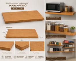 Prateleira MDF Louro Freijó 60x50cm Industrial Decoração Eví 15kg