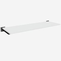 Prateleira MDF Preta/Branca 90x30 cm Quadrada Leve Simples Comac