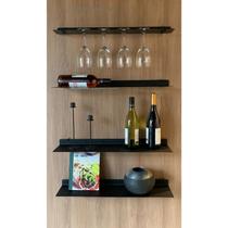 Prateleira Modelo Slim Porta Garrafas para 2 Garrafas em Aço 65 Cm