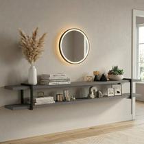 Prateleira Multiuso 260cm com Suporte em Metal 100% MDF
