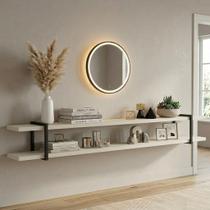 Prateleira Multiuso 260cm com Suporte em Metal 100% MDF